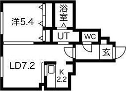 ゼスティ学園前 1LDKの間取図画像