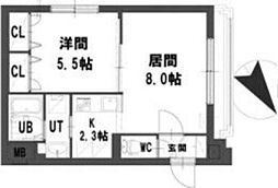 グランメール08 1LDKの間取図画像