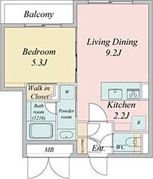 LiveCasa白石 1LDKの間取図画像