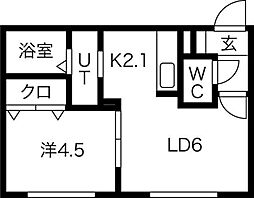 レガートサーラ 1LDKの間取図画像