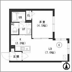 ビヨンド麻生 1LDKの間取図画像