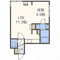 カーサフェリーチェ医大前 1LDKの間取図画像