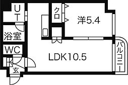 ハイコートN1 1LDKの間取図画像