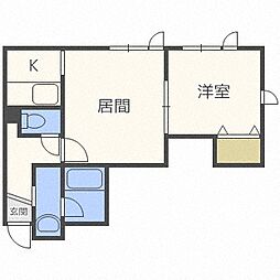 パームハイツ 1LDKの間取図画像