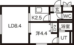 エスパスルージュ 1LDKの間取図画像