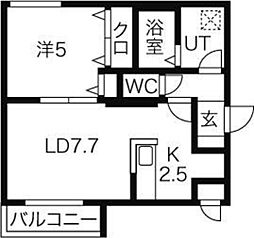 ル・ファール円山 1LDKの間取図画像