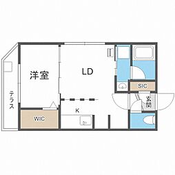 CFFECT南4条 1LDKの間取図画像
