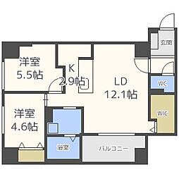 F006 2LDKの間取図画像