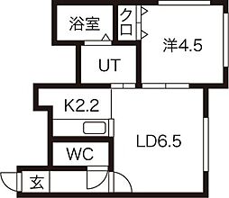 ビューハイツ白石 1LDKの間取図画像
