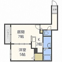 アルフォート 1LDKの間取図画像
