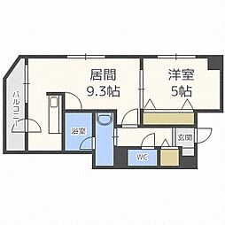 ノースアージュ中島公園 1LDKの間取図画像
