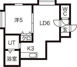 アクアベール 1LDKの間取図画像