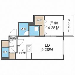 HARMONIAHACHIKEN 1LDKの間取図画像