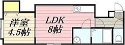 サンハイツルナ 1LDKの間取図画像