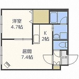 ブランノワール琴似St 1LDKの間取図画像