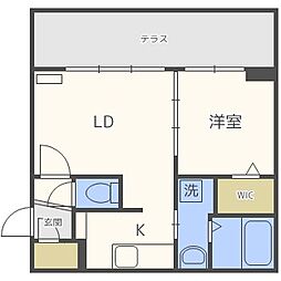 コアヒルズ 1LDKの間取図画像