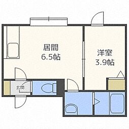 ラヴィータ琴似 1DKの間取図画像