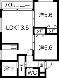 プレシェルト手稲本町 2LDKの間取図画像
