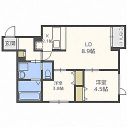 pixiegardensiseikan 2LDKの間取図画像