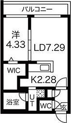 S-RESIDENCE西町 1LDKの間取図画像