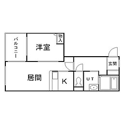 THERESIDENCEPARK山鼻 1LDKの間取図画像