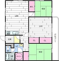 ディアプラザ伏見 3LDKの間取図画像