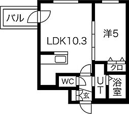 イルセントラレ南12条 1LDKの間取図画像