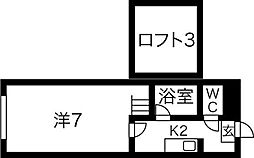 OMレジデンス山鼻 1Kの間取図画像