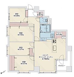 パルク宮の沢イースト 4LDKの間取図画像