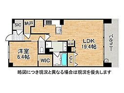 ポレスター姫路ザ・レジデンス 1LDKの間取図画像