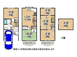 大阪市平野区西脇2丁目　中古一戸建て 5SLDKの間取り