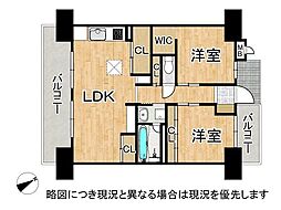 コスモ東石切さくら坂 2LDKの間取図画像