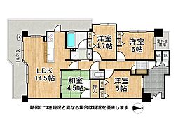 ユニ・アルス平野プレジオ 4LDKの間取図画像