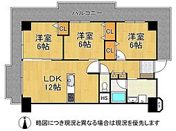 ハイム鴻池 3LDKの間取図画像