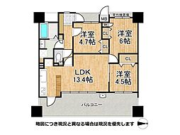 シャルマンフジ鴻池新田グランフォーラム 3LDKの間取図画像