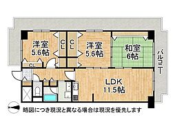 マンハイムグラン石切 3LDKの間取図画像