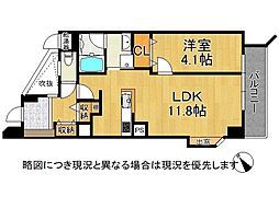 ライオンズマンション八尾第2 1LDKの間取図画像