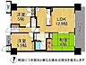 間取り：全居室収納付きの3LDK。対面式キッチンで家事動線もスムーズ。