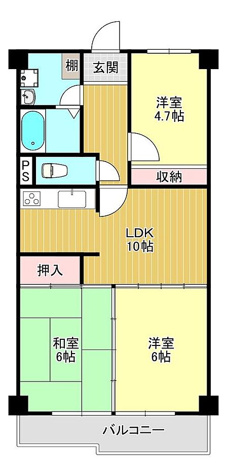 3LDK 間取り