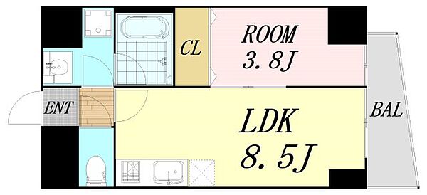 NINE RESIDENCE ｜大阪府大阪市都島区東野田町3丁目(賃貸マンション1LDK・3階・31.18㎡)の写真 その2