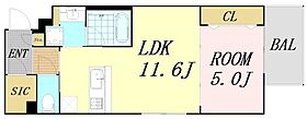 大阪府大阪市東住吉区駒川1丁目（賃貸マンション1LDK・5階・40.00㎡） その2