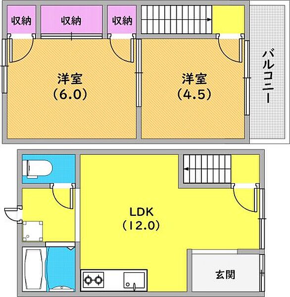 東尻池3丁目戸建 1｜兵庫県神戸市長田区東尻池町3丁目(賃貸一戸建2LDK・1階・56.33㎡)の写真 その2