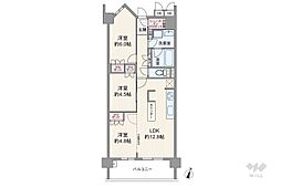 ダイアパレス八事柏木町 3LDKの間取図画像