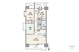 ユーハウス正徳 3LDKの間取図画像