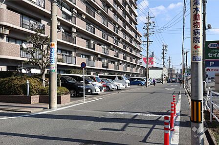 敷地南側の前面道路(西側から)