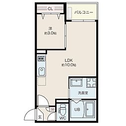 JR中央本線 新守山駅 徒歩10分の賃貸アパート 2階1LDKの間取り