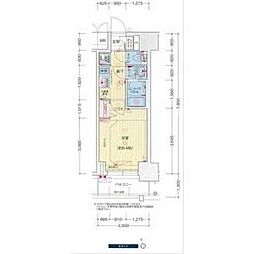 名古屋市営東山線 今池駅 徒歩5分の賃貸マンション 13階1Kの間取り