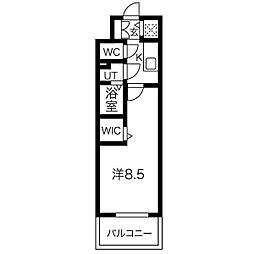 エスリード今池ルミナス 1Kの間取図画像