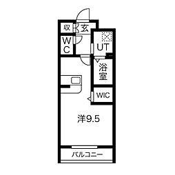 グランテラス覚王山 ワンルームの間取図画像