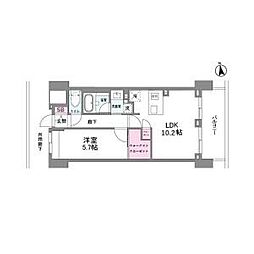 シーズンフラッツ今池NORTH 1LDKの間取図画像